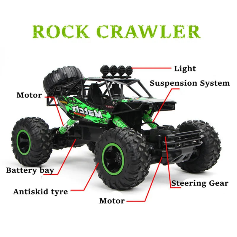 4WD RC Car with LED Lights - 2.4G Radio Remote Control Buggy for Off-Road Thrills