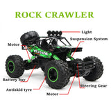 4WD RC Car with LED Lights - 2.4G Radio Remote Control Buggy for Off-Road Thrills