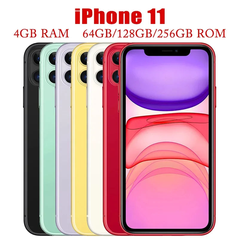 Apple iPhone 11 - 64/128/256GB Mobile with Liquid Retina IPS LCD, Face ID, A13 Chip