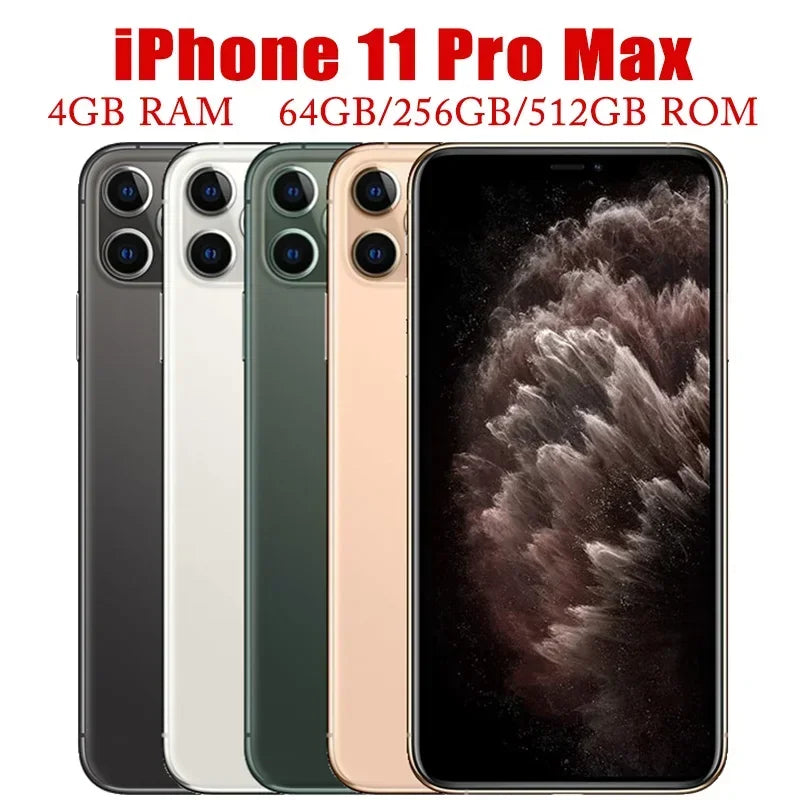 Apple iPhone 11 Pro Max - Unlocked Smartphone with A13 Bionic Chip, 6.5" Display, 12MP Camera, Face ID, 64GB/256GB ROM