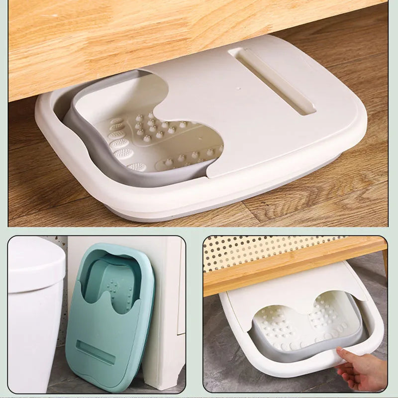 RevitalizeRelax Foldable Footbath: Portable Massage