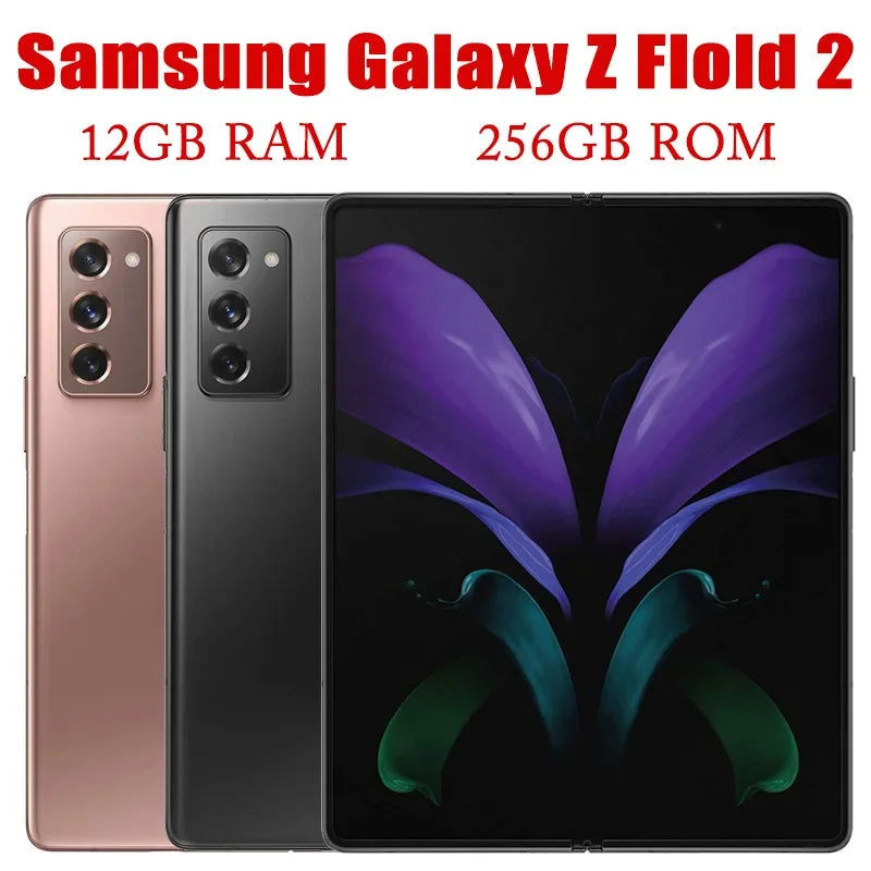 Samsung Galaxy Z Fold 2 5G F916N/F916U - 7.6" Foldable AMOLED Smartphone with 12GB RAM, 256GB ROM, NFC, Snapdragon, Unlocked