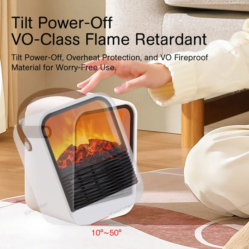 1000W Electric Heater Campfire Mantel Lamp Space Heater Home Appliance Heating Stove Portable Mini Radiator Warmer