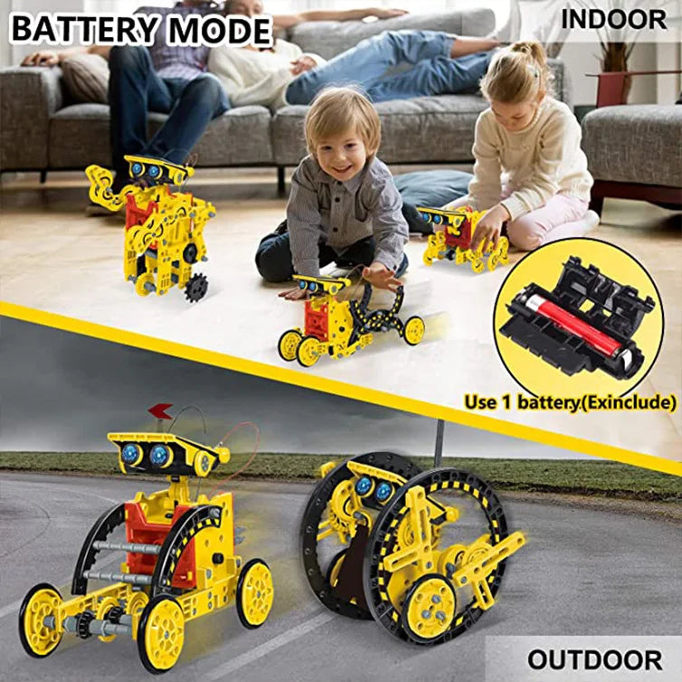 12-in-1 Science Experiment Solar Robot Toy: DIY Building Kit
