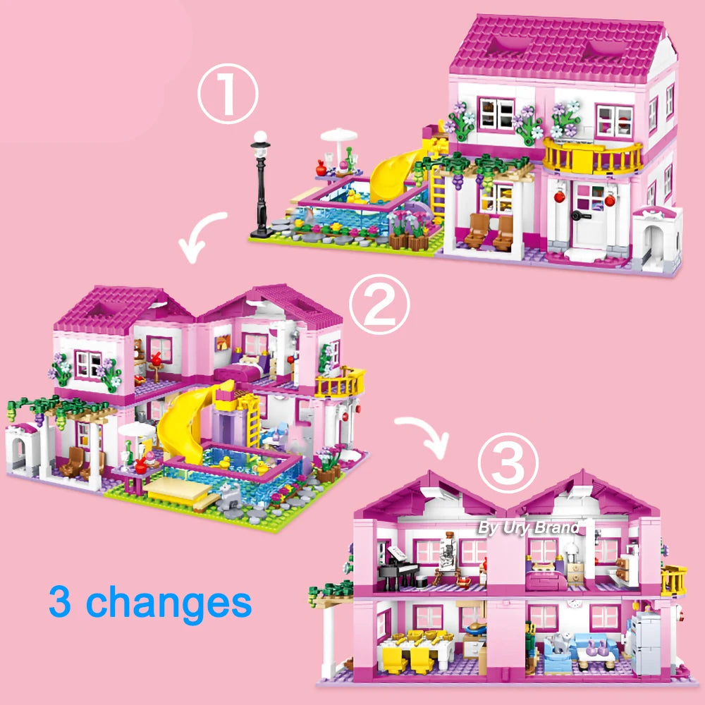 City House Summer Holiday Villa Castle Building Blocks: Friends Edition