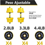 44LB Adjustable Dumbbell Barbell Pair | Free 2-in-1 Set