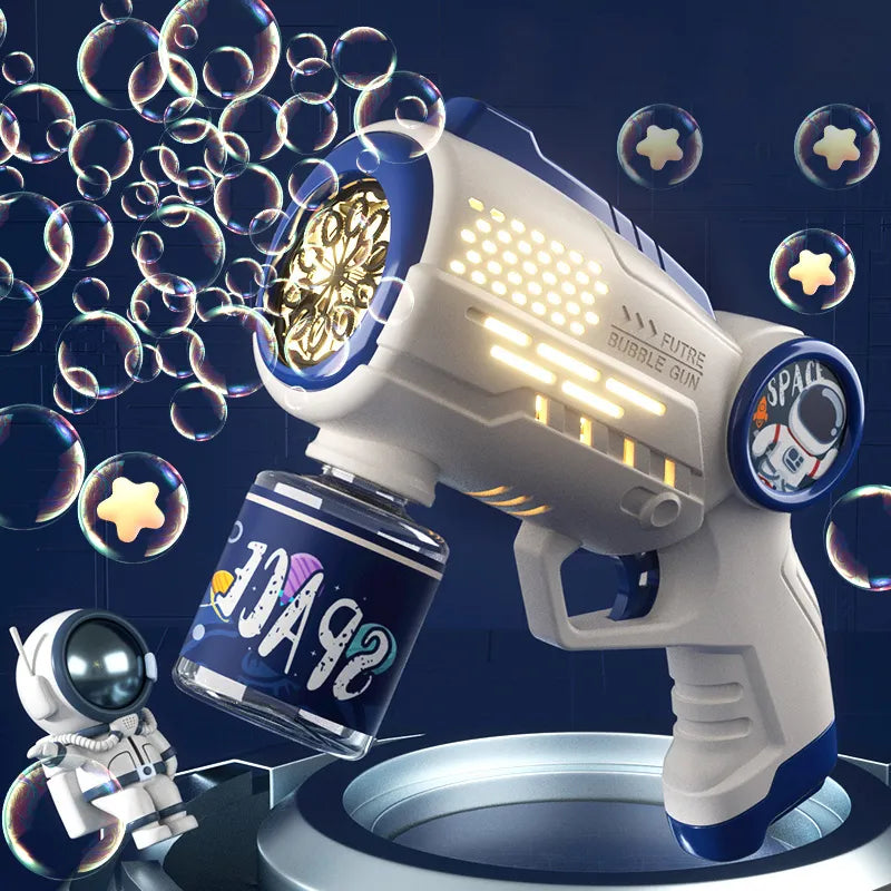 Galactic Bubble Explorer: Astronaut Electric Automatic Light Bubble Machine