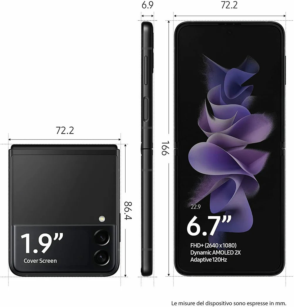 Unlocked Samsung Galaxy Z Flip 3 5G F711U1 - 6.7" Foldable Smartphone with 8GB RAM, Snapdragon, NFC, Original, 128/256GB ROM