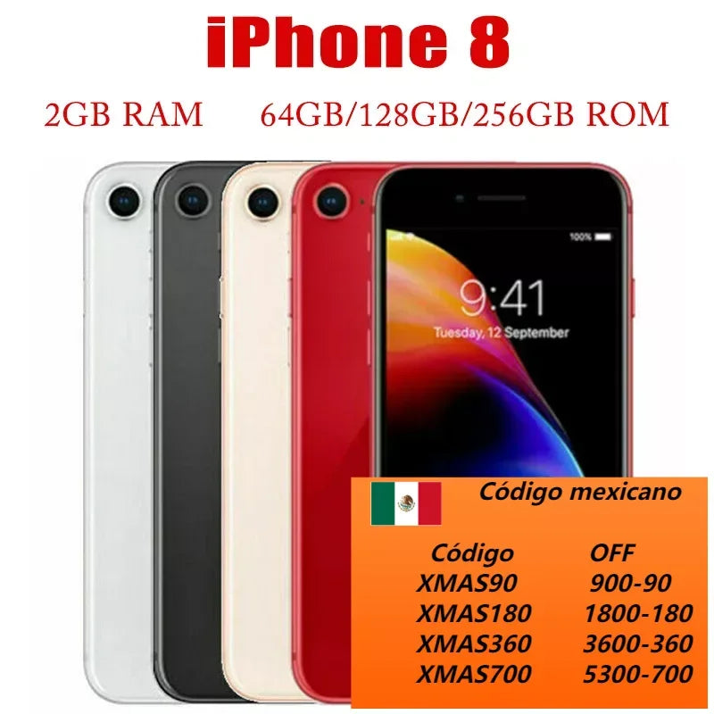 Original Apple iPhone 8 - Used Smartphone with 3GB RAM, 64GB/256GB ROM, Hexa Core, 12MP Camera, iOS, Touch ID, 4G LTE