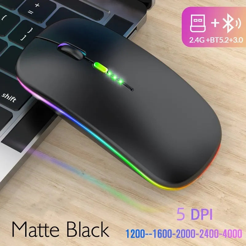 ColorSync Bluetooth Wireless Mouse: USB Rechargeable RGB Mouse