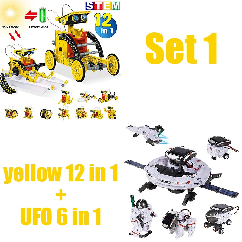12-in-1 Science Experiment Solar Robot Toy: DIY Building Kit