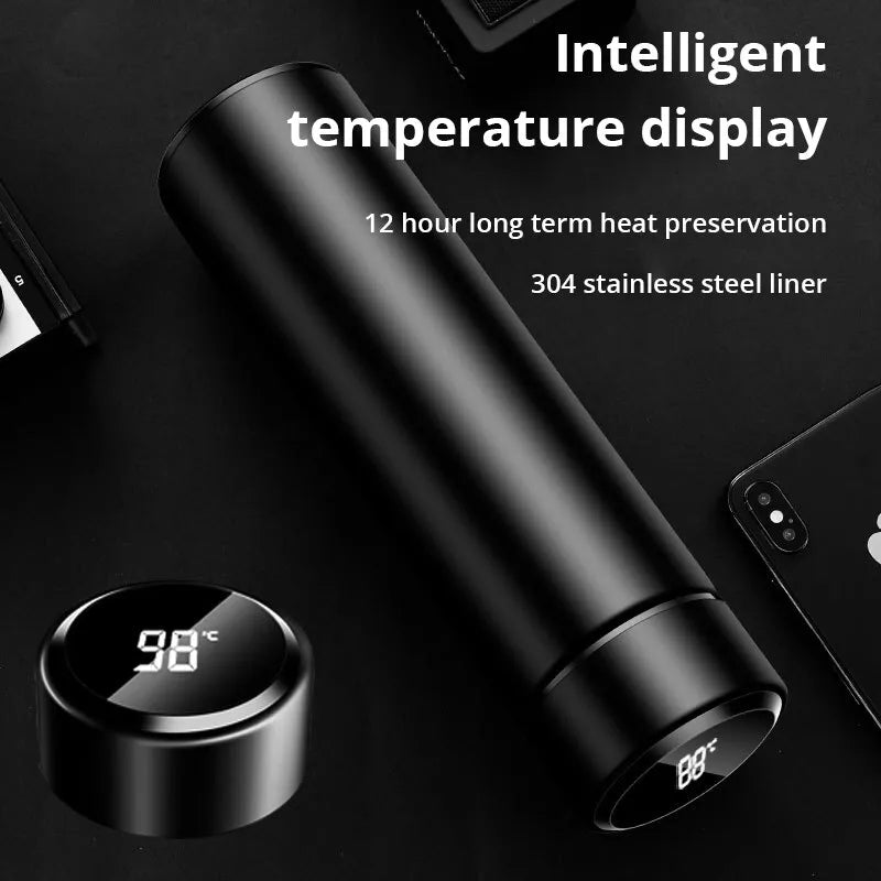 1pc 500ML Smart Insulation Stainless Steel Thermos Cup Water Bottle