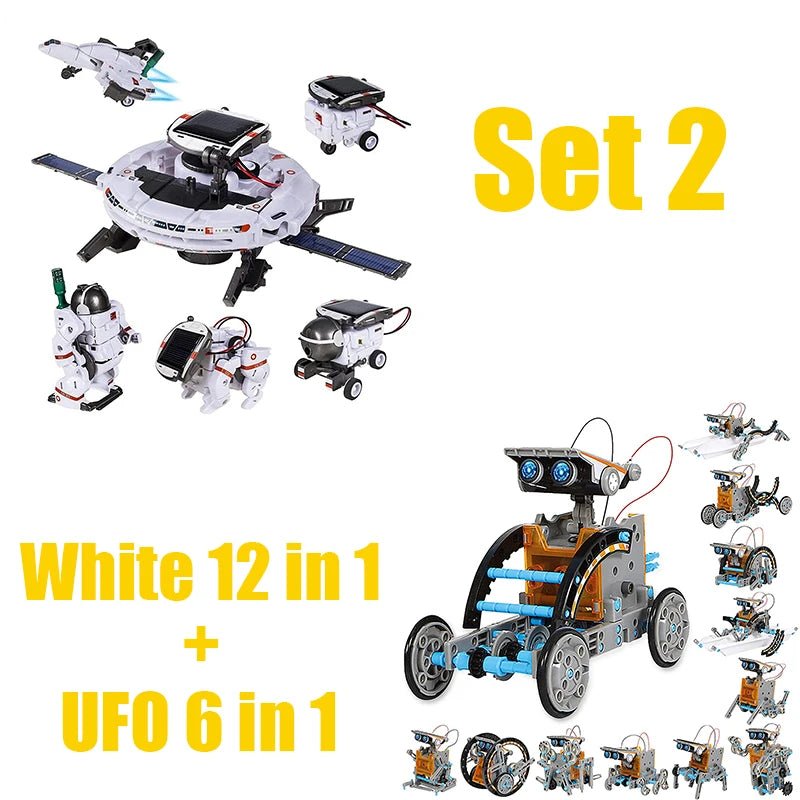 12-in-1 Science Experiment Solar Robot Toy: DIY Building Kit