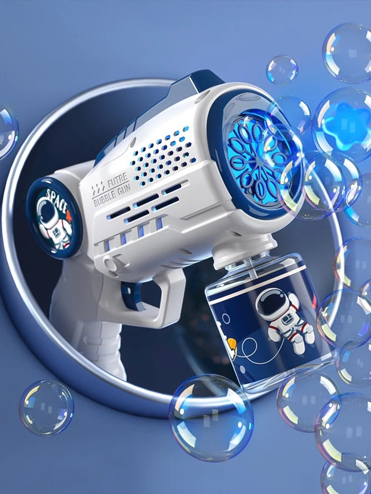 Galactic Bubble Explorer: Astronaut Electric Automatic Light Bubble Machine