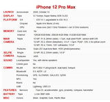 Apple iPhone 12 Pro Max - 6.7" OLED Smartphone with 6GB RAM, 128GB/256GB/512GB ROM, A14 Bionic Chip, iOS, Face ID, NFC, Unlocked, 5G