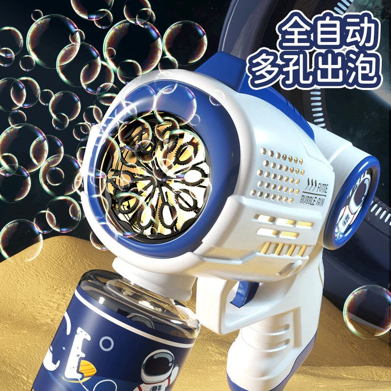 Galactic Bubble Explorer: Astronaut Electric Automatic Light Bubble Machine