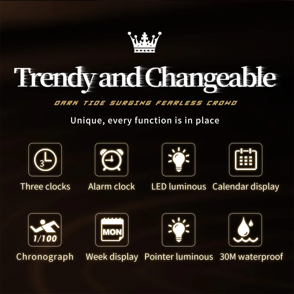 SignatureTech Men's Smart Electronic Watch: Original Design with Leather Strap