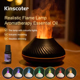 VolcaGlow Essence: KINSCOTER 130ml USB Aroma Diffuser - Portable Air Humidifier with Color Flame Night Light for Serene Atmosphere