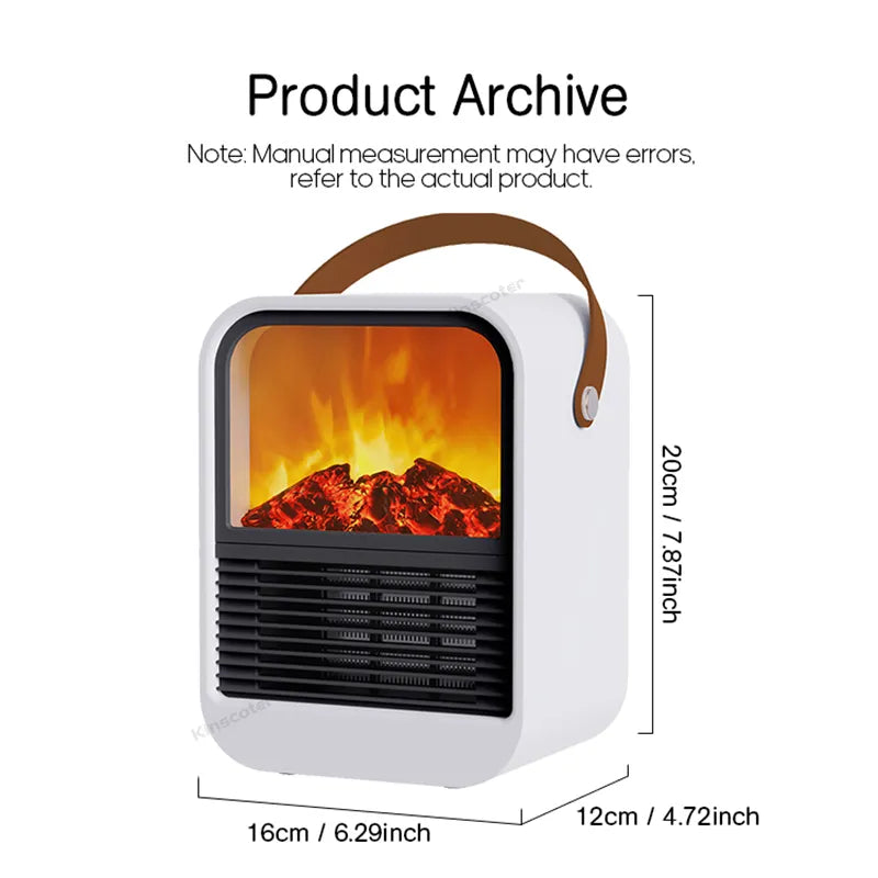 1000W Electric Heater Campfire Mantel Lamp Space Heater Home Appliance Heating Stove Portable Mini Radiator Warmer