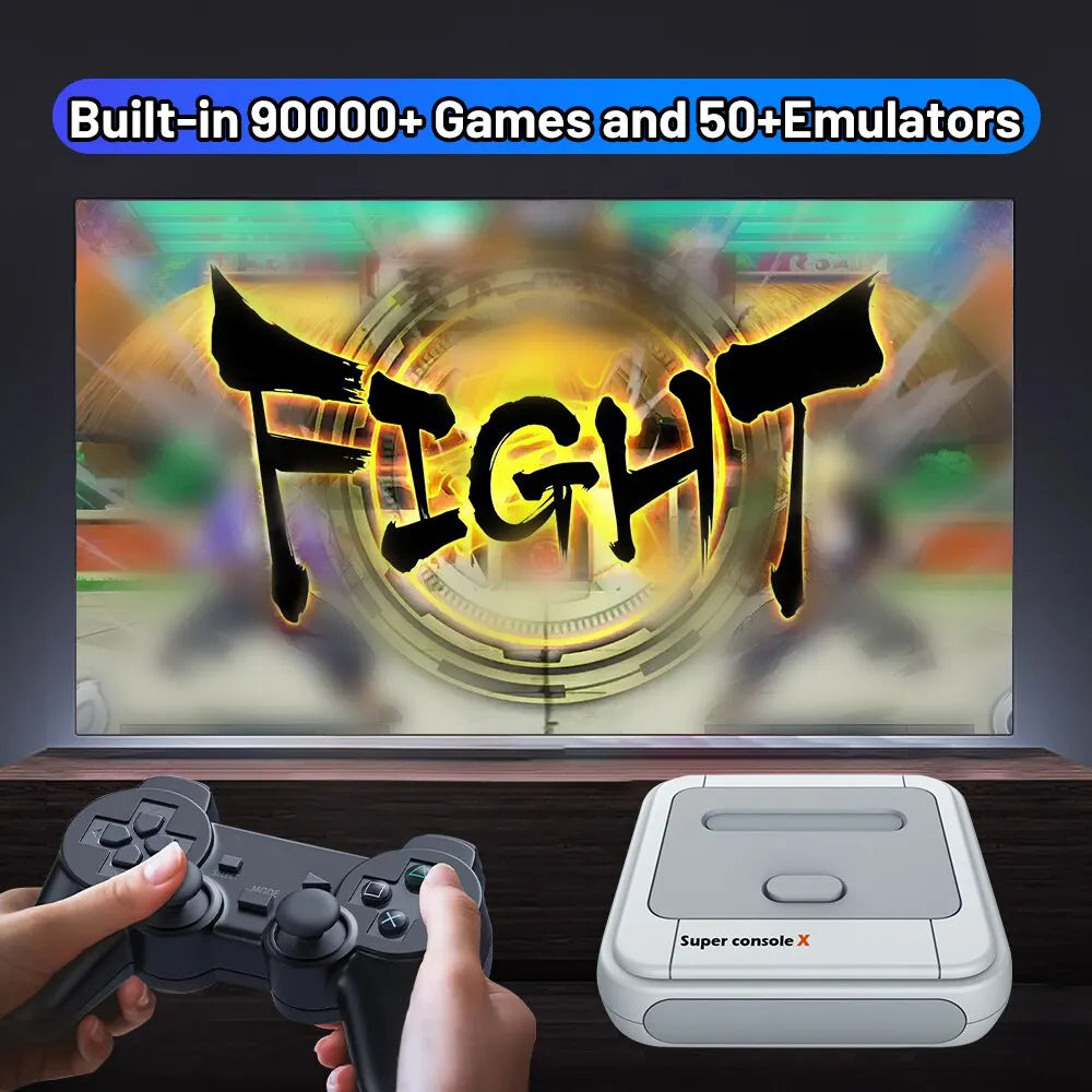 Game Box Super Console X: Elevate Your Gaming Experience with 90,000 Games, 50 Emulators, and Dedicated Controllers for PS1/PSP/MAME/DC