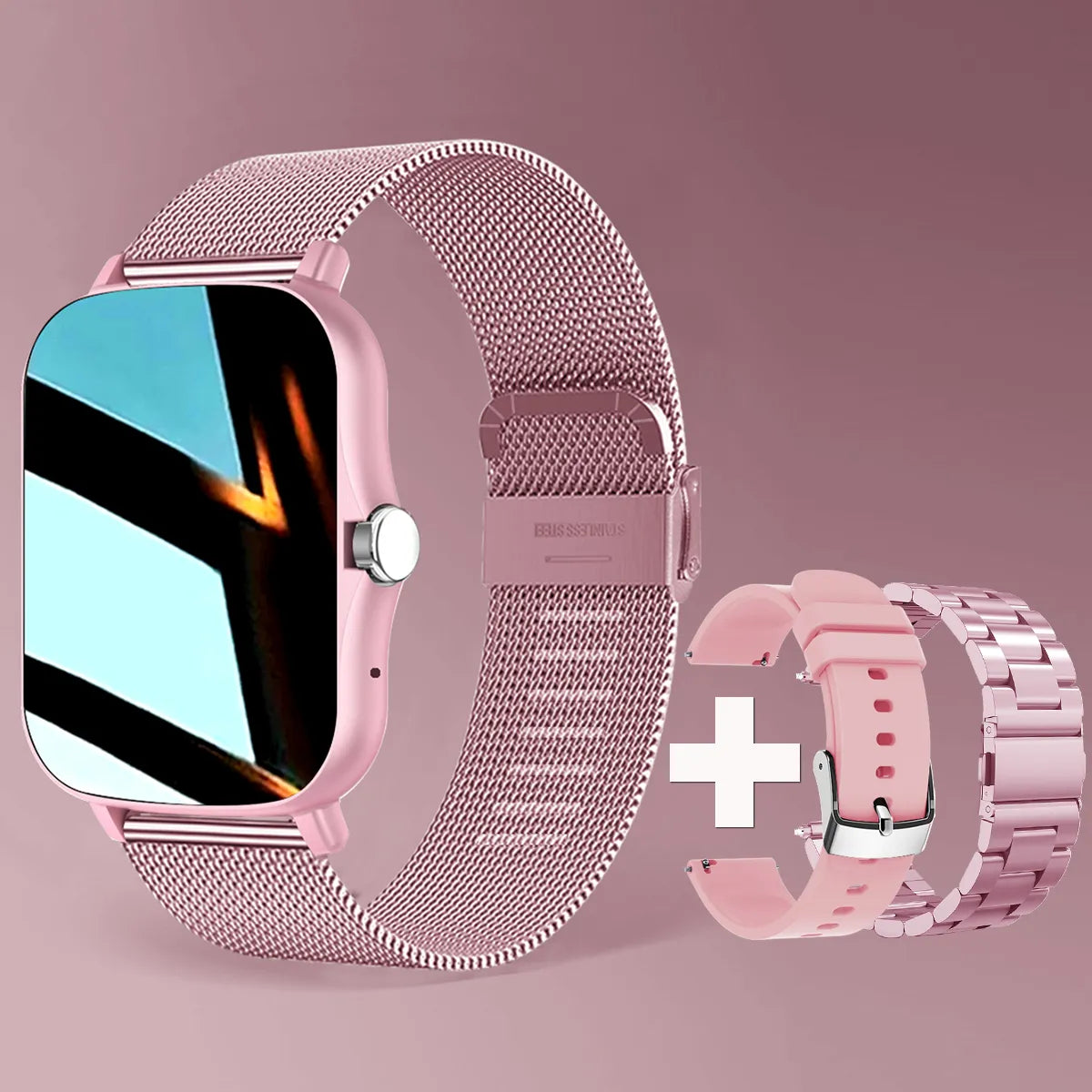Square Smartwatch: Touch Dial, Call, Music, Fitness Tracker