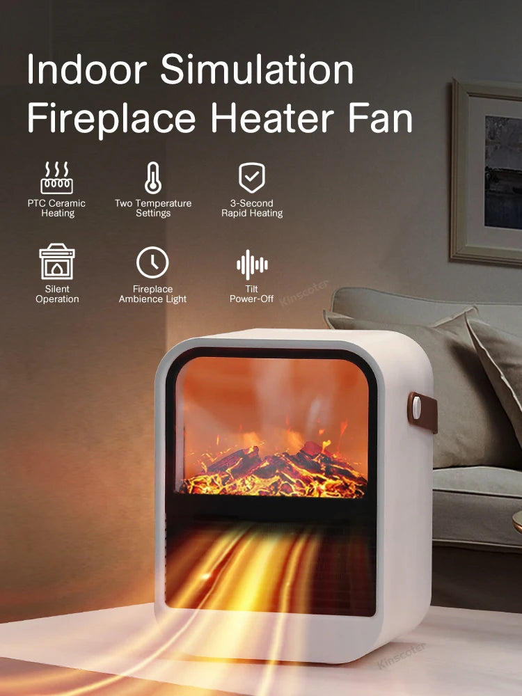 1000W Electric Heater Campfire Mantel Lamp Space Heater Home Appliance Heating Stove Portable Mini Radiator Warmer