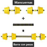 44LB Adjustable Dumbbell Barbell Pair | Free 2-in-1 Set