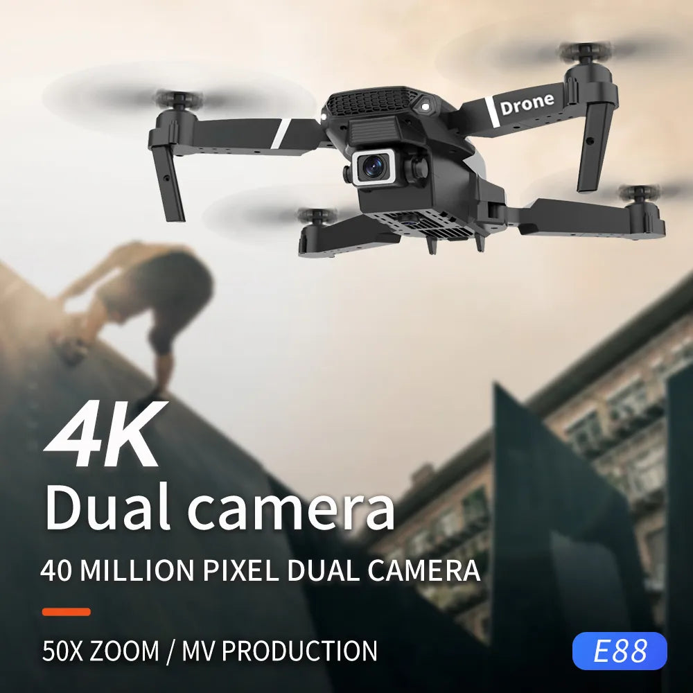 E88 Pro 4K WiFi FPV Drone: Foldable, HD Camera, Height Hold