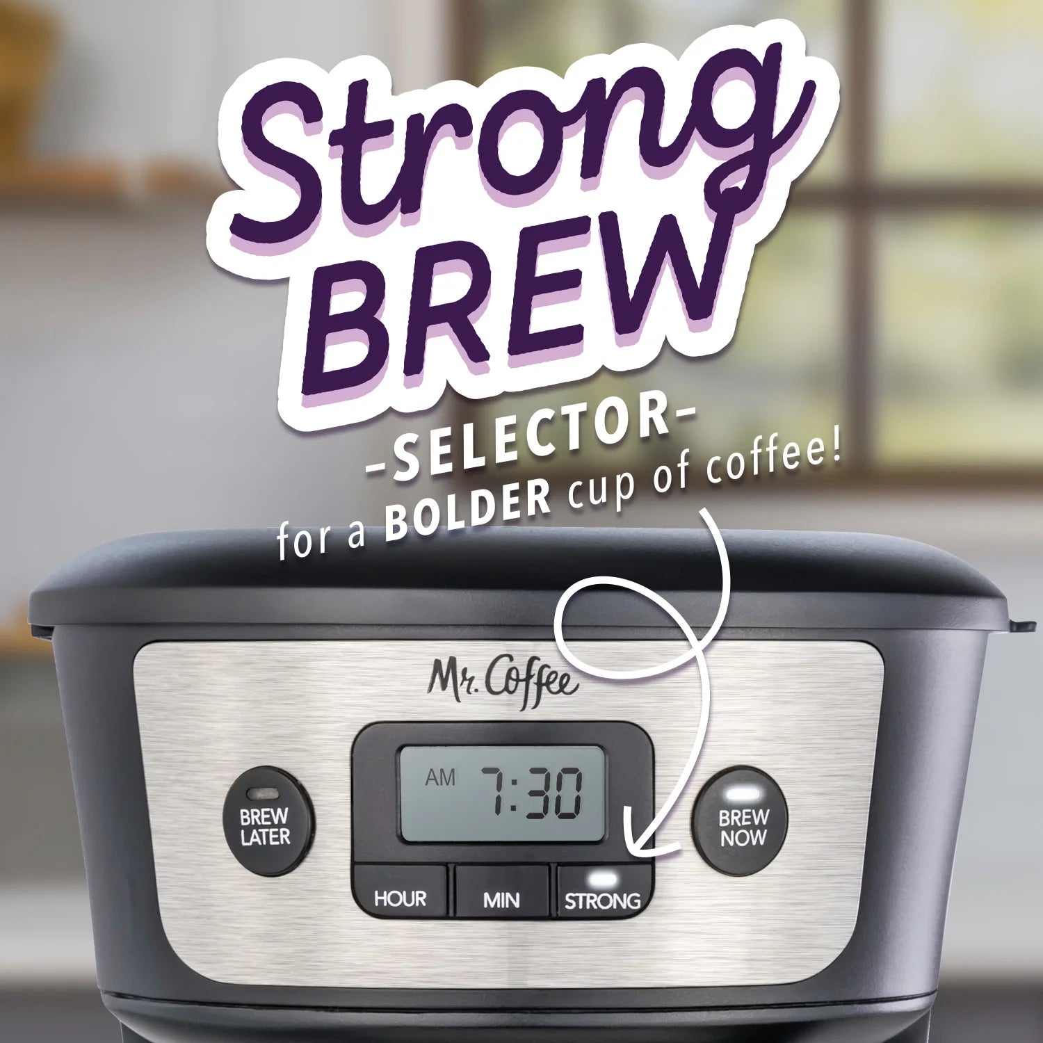 Mr. Coffee 12-Cup Programmable Coffee Maker with Strong Brew Selector