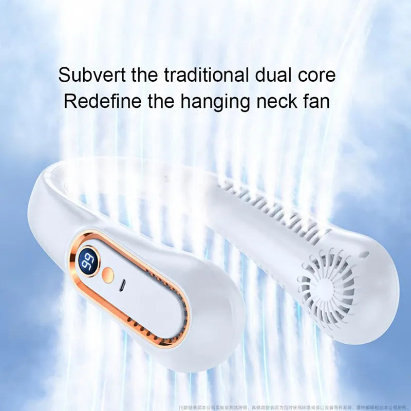 AirBreeze Pro: Digital Display Bladeless Neckband Fan - Portable Mini Air Cooler with USB Rechargeable, Hands-Free Cooling for On-the-Go Comfort