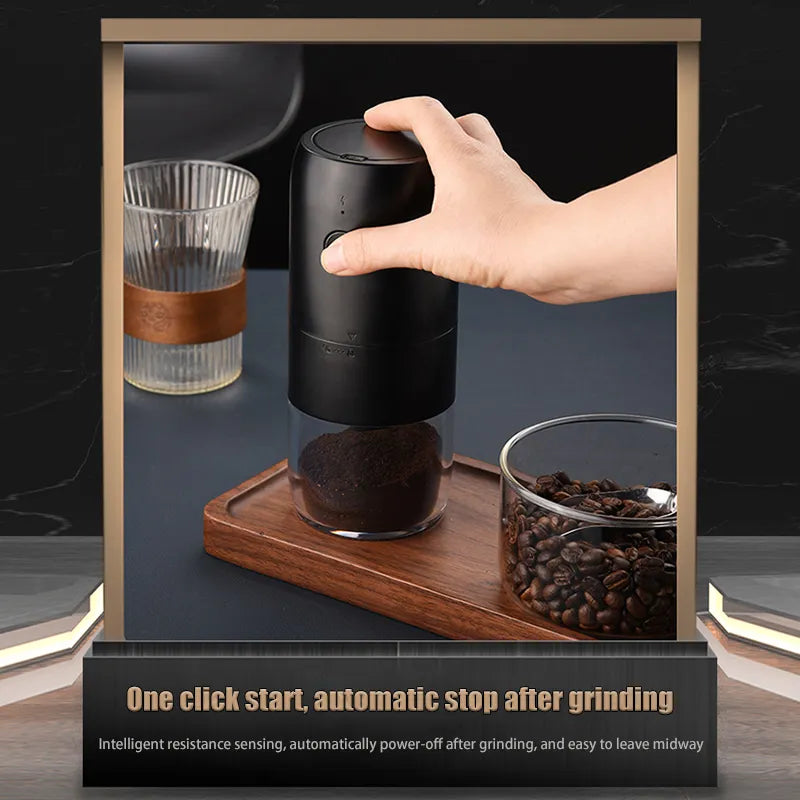 Electric Coffee Bean Grinder - Portable & Adjustable Coarseness
