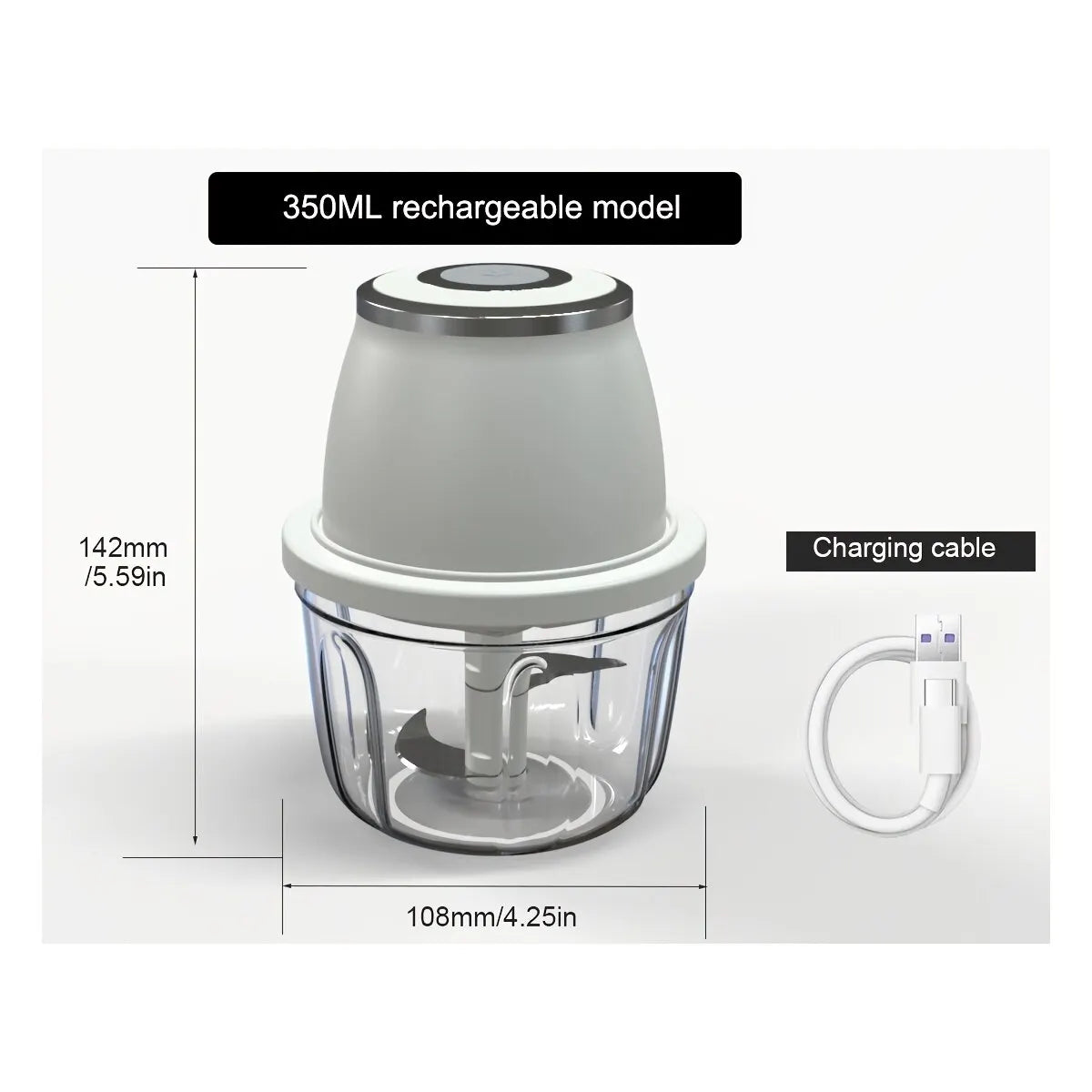 Portable Wireless 304 Stainless Steel Electric Food Chopper & Processor