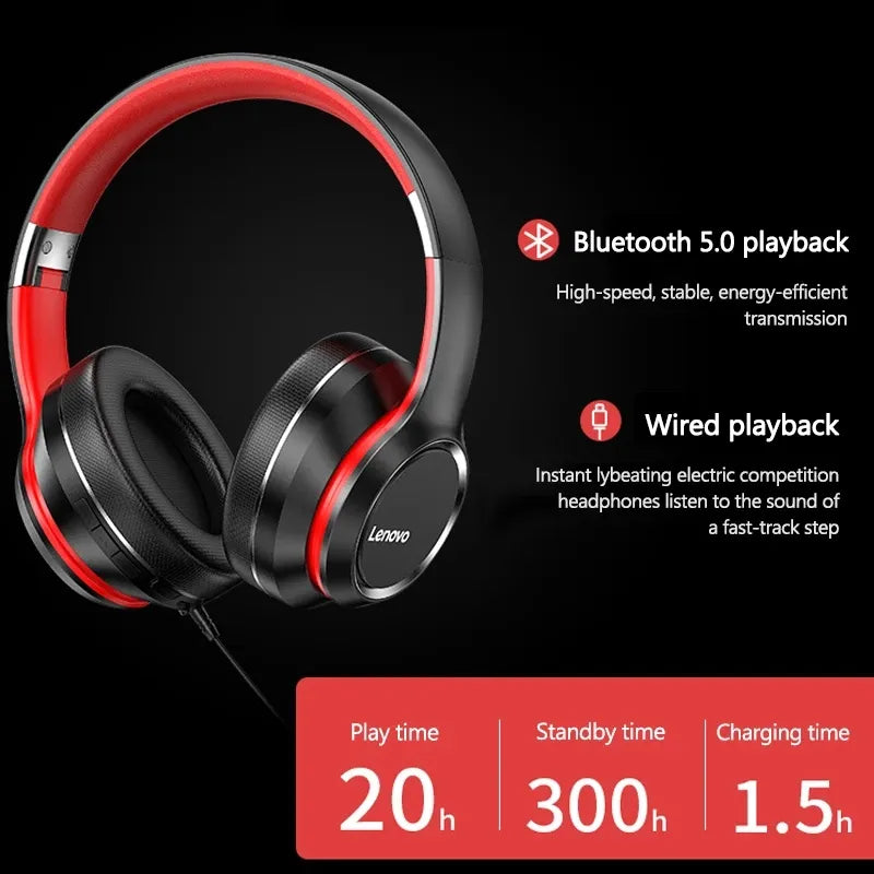Lenovo HD200: Over-ear Foldable Bluetooth Earphones