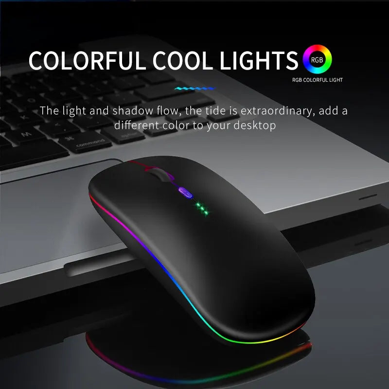 ColorSync Bluetooth Wireless Mouse: USB Rechargeable RGB Mouse